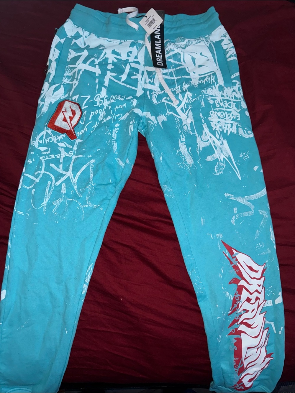 Teal Graphic Jogger Sweatpants for Men